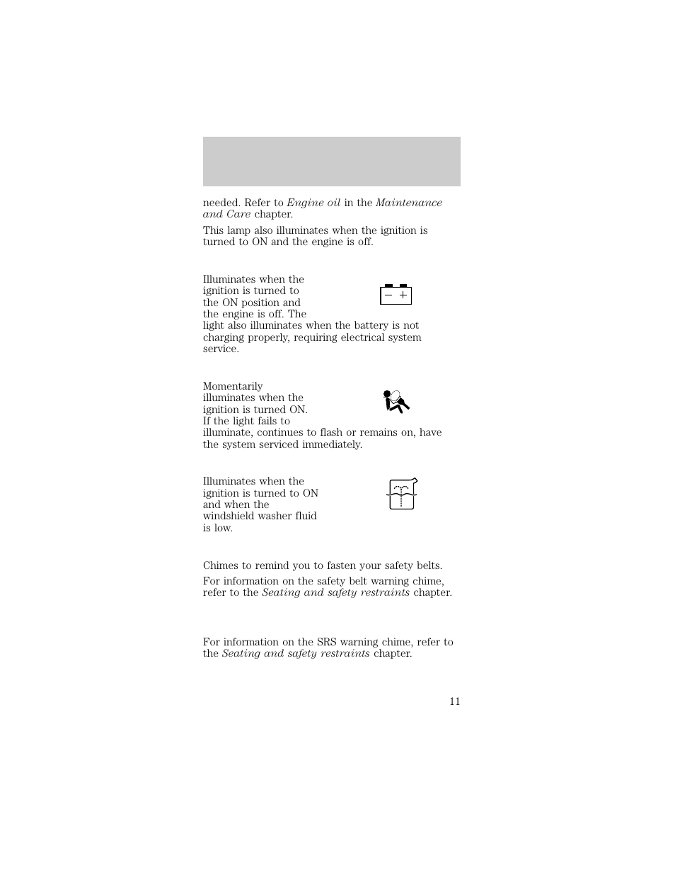 Instrumentation | FORD 1998 Taurus User Manual | Page 11 / 192
