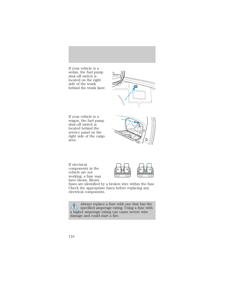 Roadside emergencies | FORD 1998 Taurus User Manual | Page 110 / 192