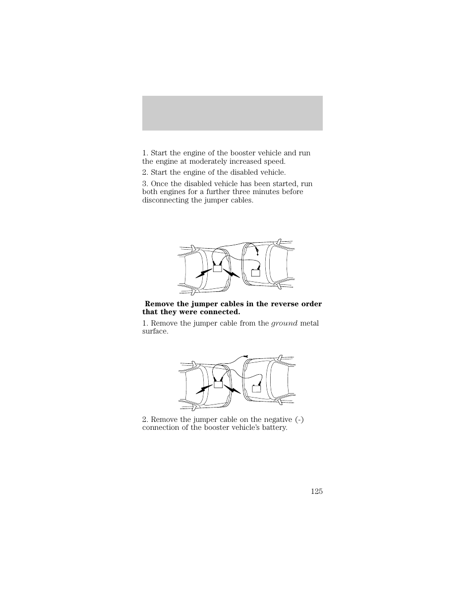 Roadside emergencies | FORD 1998 Taurus User Manual | Page 125 / 192