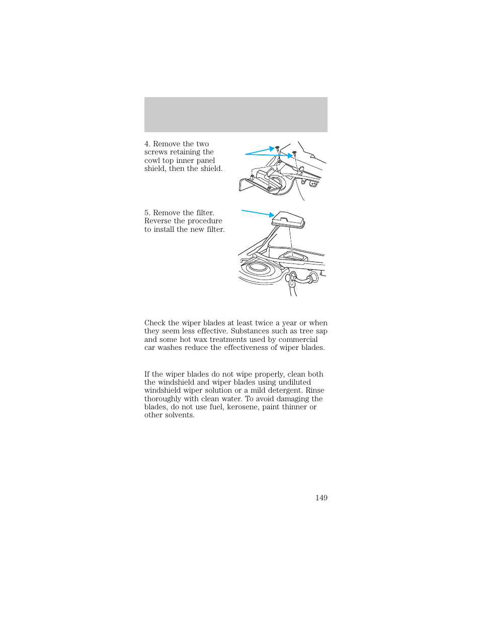 Maintenance and care | FORD 1998 Taurus User Manual | Page 149 / 192