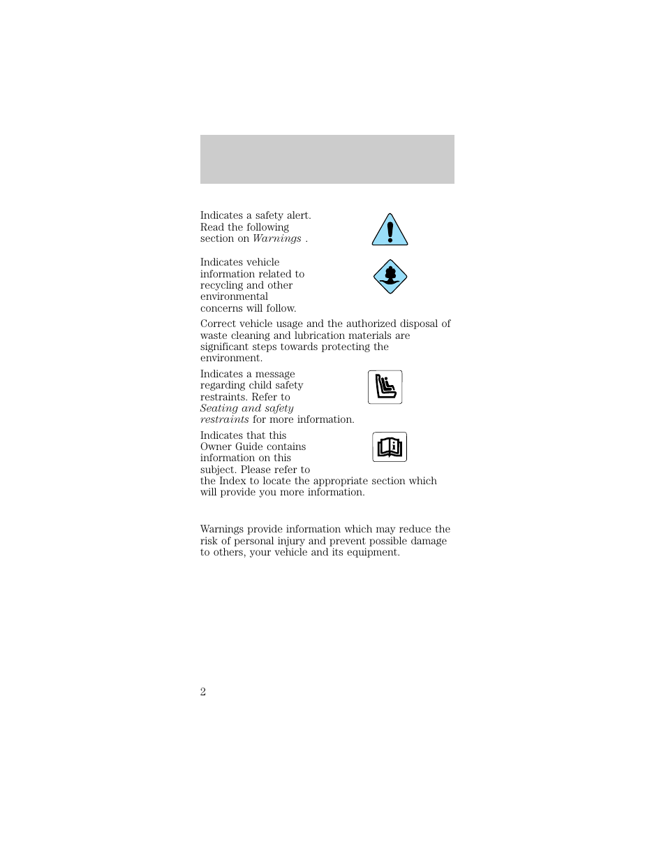 Introduction | FORD 1998 Taurus User Manual | Page 2 / 192