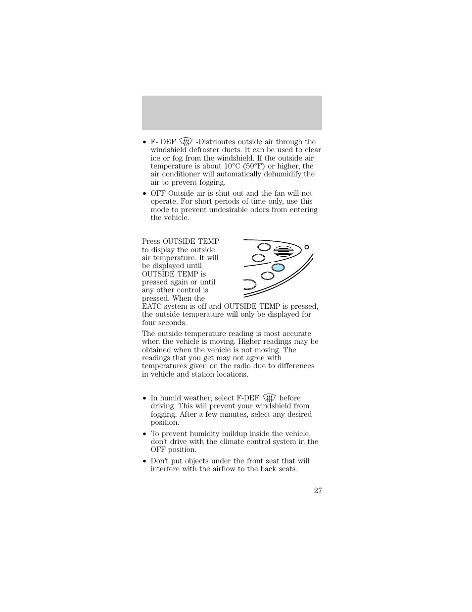 Controls and features | FORD 1998 Taurus User Manual | Page 27 / 192