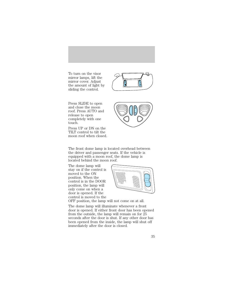 Controls and features | FORD 1998 Taurus User Manual | Page 35 / 192