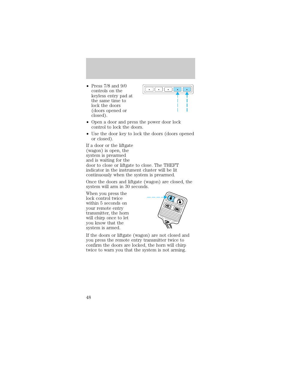 Controls and features | FORD 1998 Taurus User Manual | Page 48 / 192