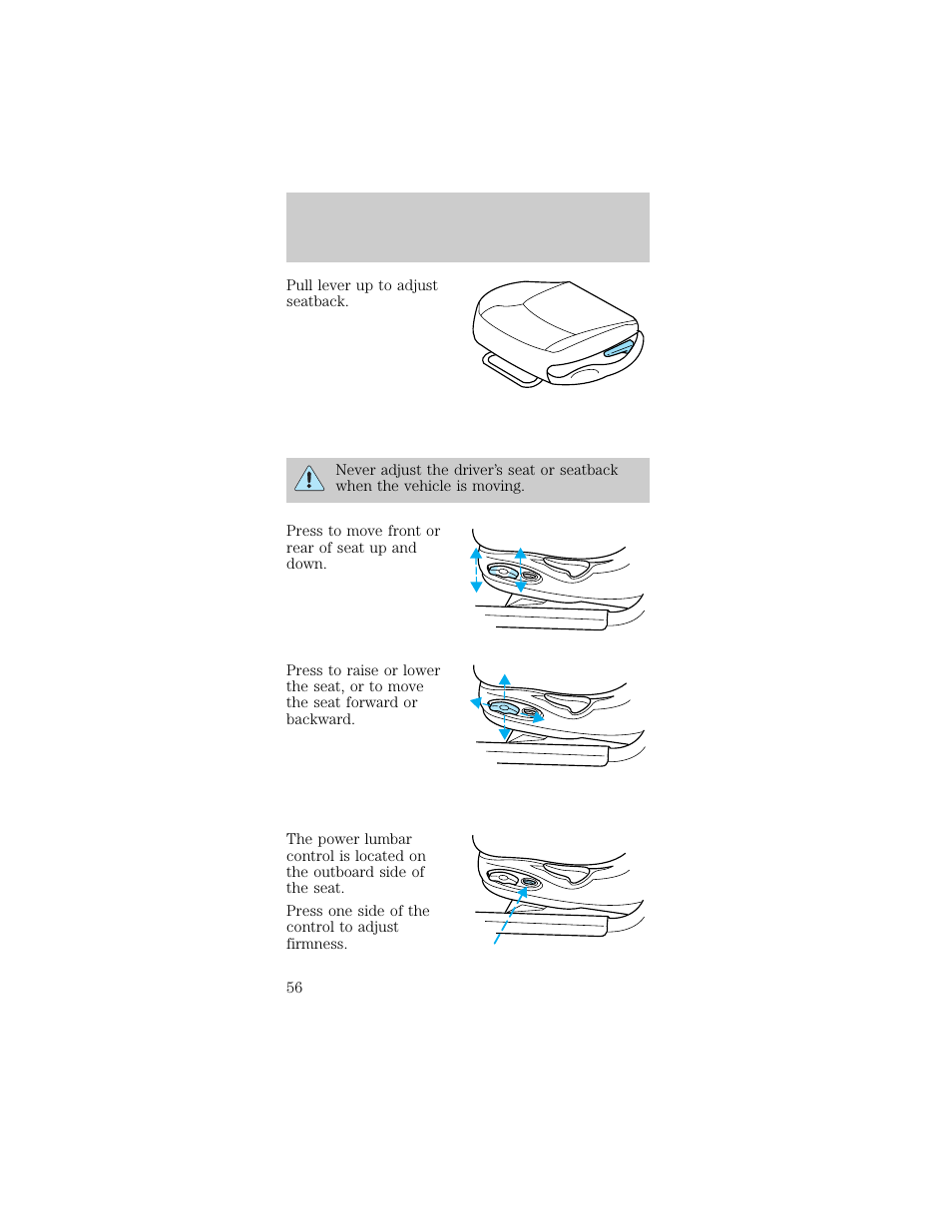 Seating and safety restraints | FORD 1998 Taurus User Manual | Page 56 / 192