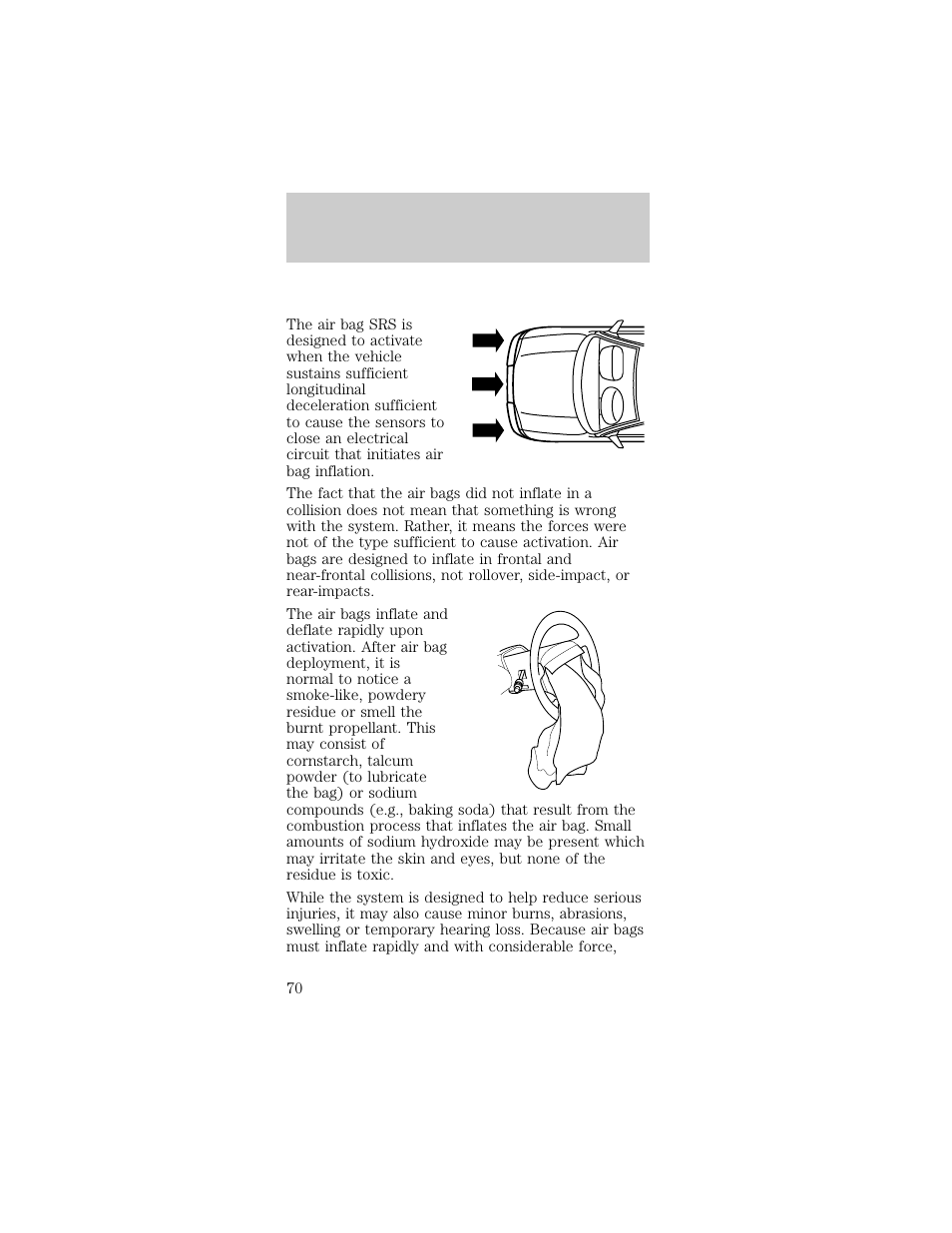 Seating and safety restraints | FORD 1998 Taurus User Manual | Page 70 / 192