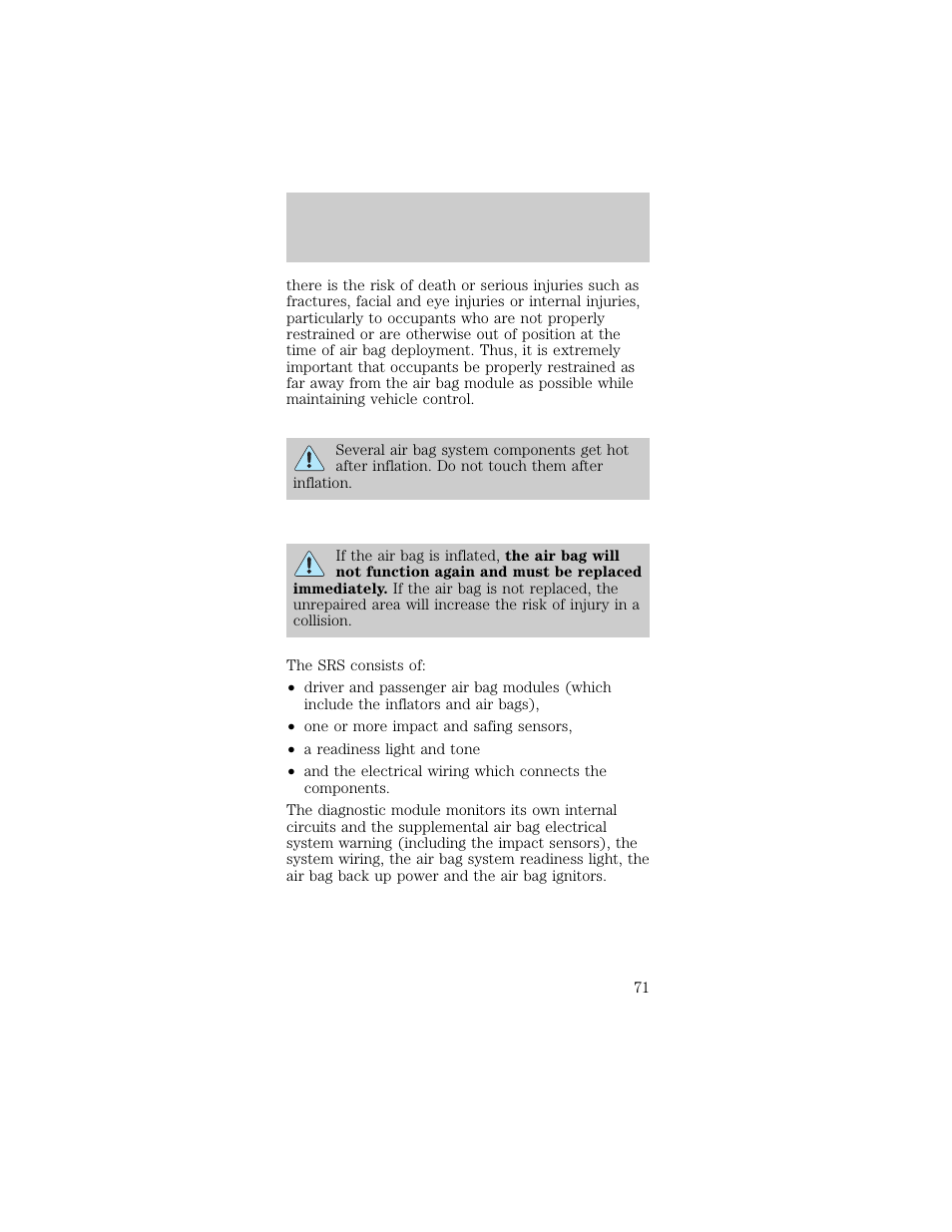 Seating and safety restraints | FORD 1998 Taurus User Manual | Page 71 / 192