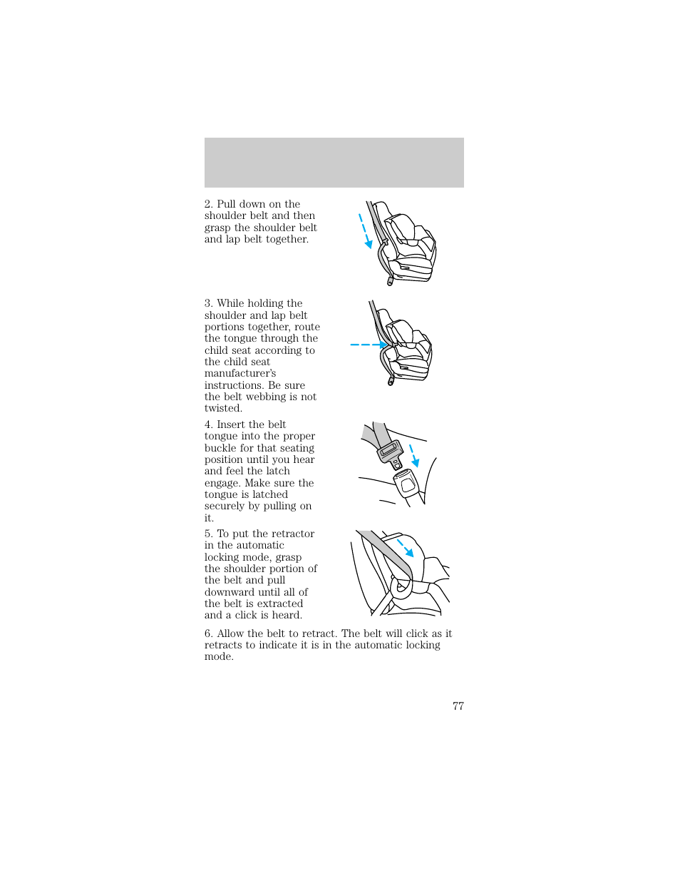 Seating and safety restraints | FORD 1998 Taurus User Manual | Page 77 / 192