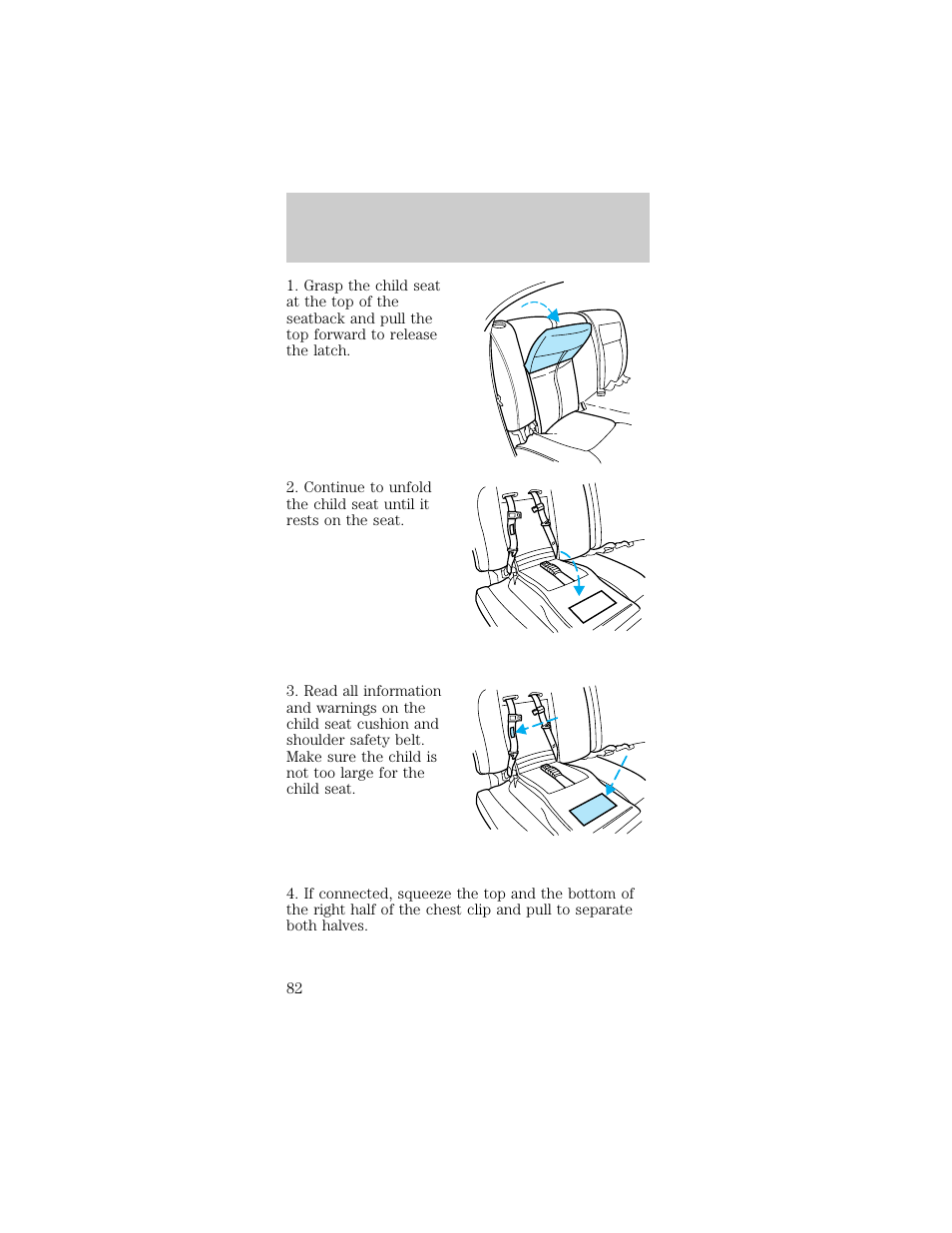 Seating and safety restraints | FORD 1998 Taurus User Manual | Page 82 / 192