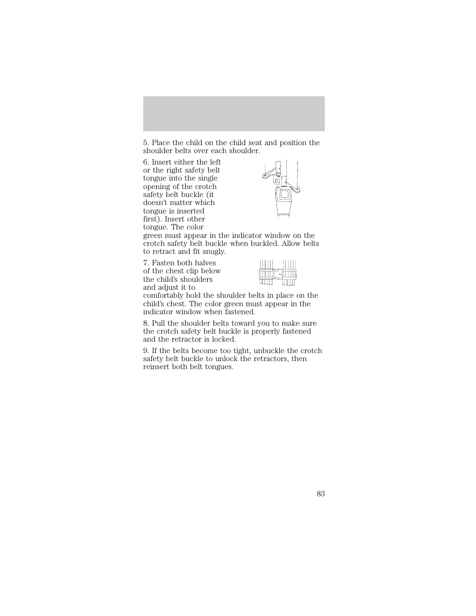 Seating and safety restraints | FORD 1998 Taurus User Manual | Page 83 / 192