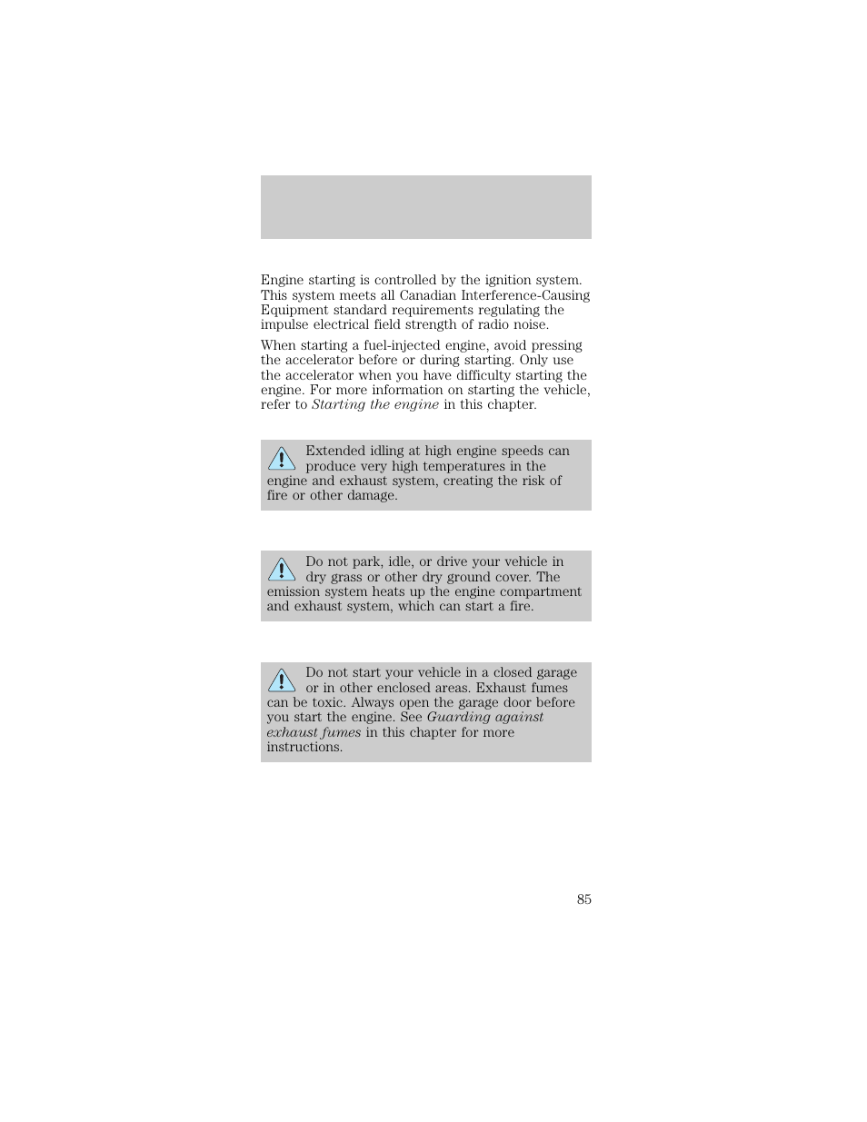 Starting | FORD 1998 Taurus User Manual | Page 85 / 192