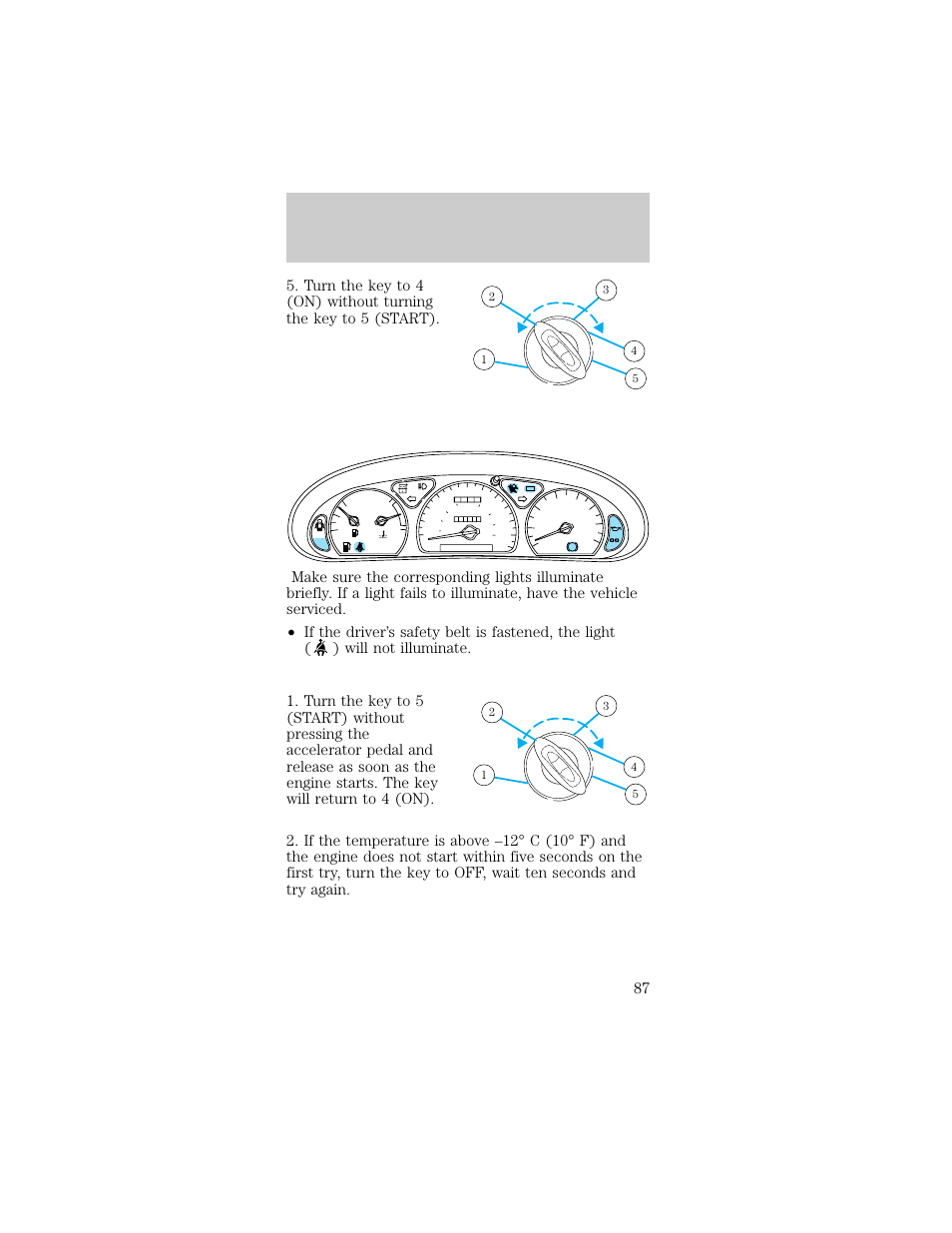 Starting | FORD 1998 Taurus User Manual | Page 87 / 192