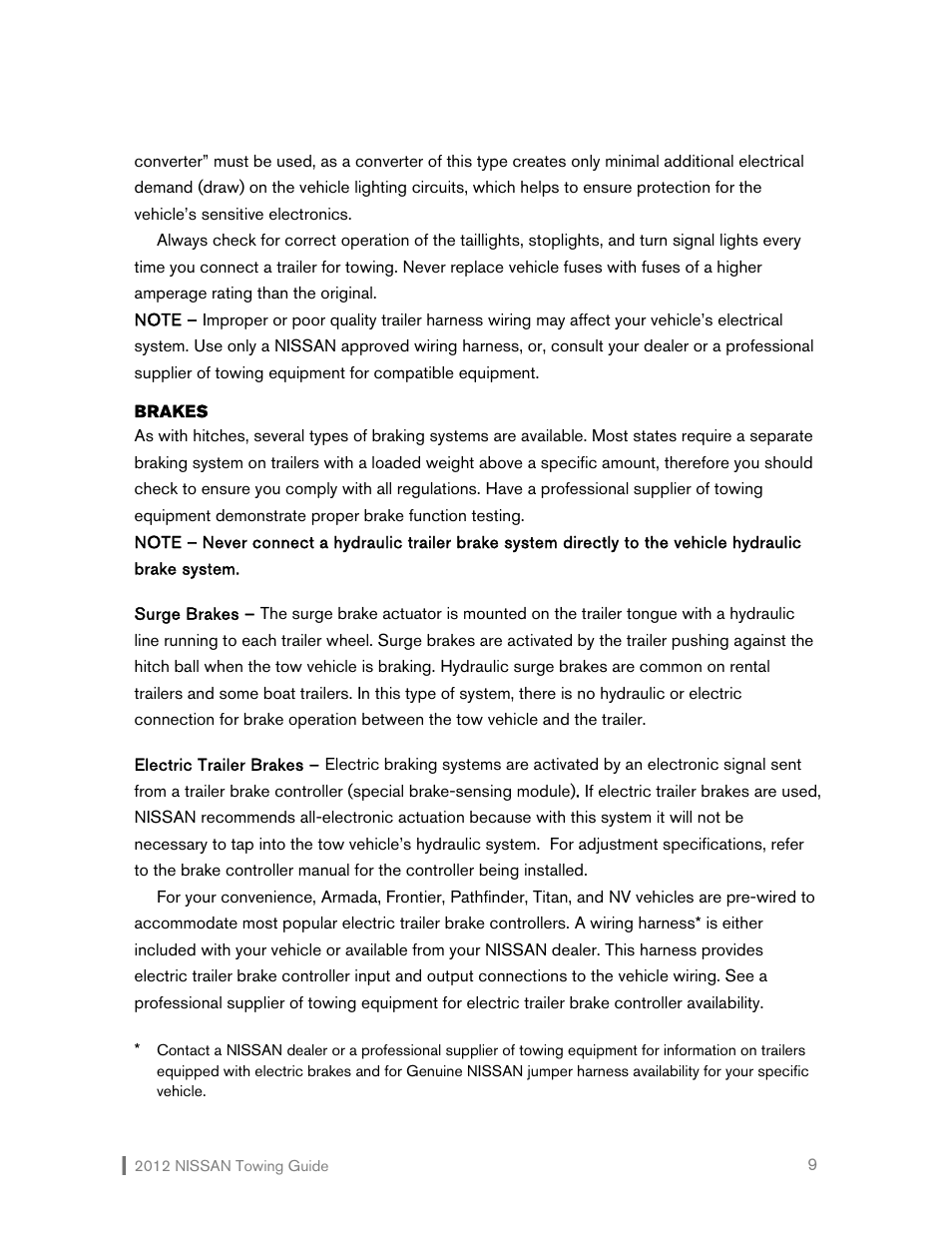NISSAN 2012 Versa Hatchback - Towing Guide User Manual | Page 10 / 27