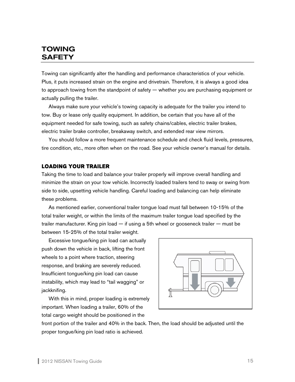 Towing safety | NISSAN 2012 Versa Hatchback - Towing Guide User Manual | Page 16 / 27