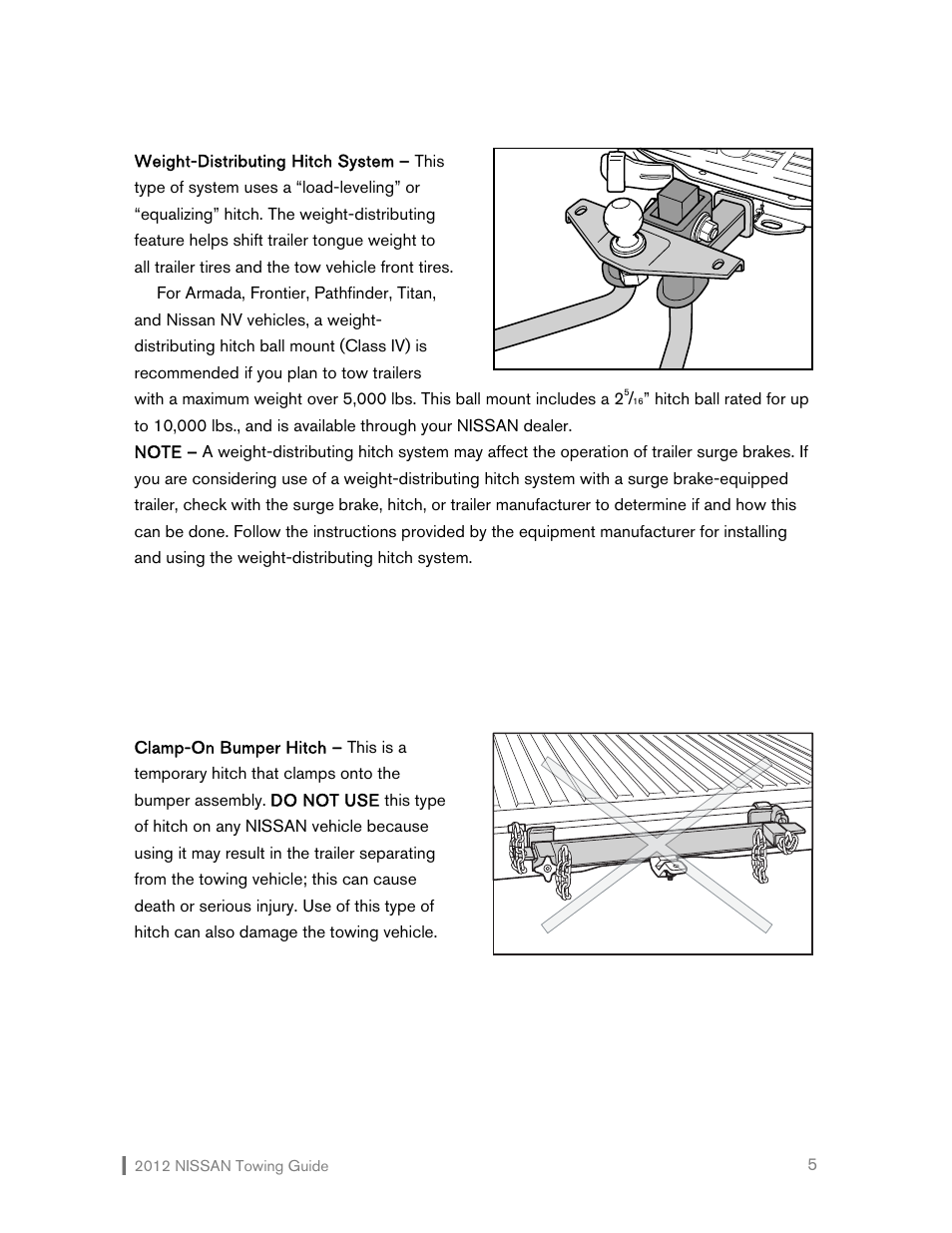 NISSAN 2012 Versa Hatchback - Towing Guide User Manual | Page 6 / 27