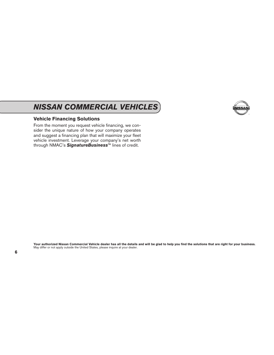 Nissan commercial vehicles | NISSAN 2012 Versa Hatchback - Service & Maintenance Guide User Manual | Page 8 / 60