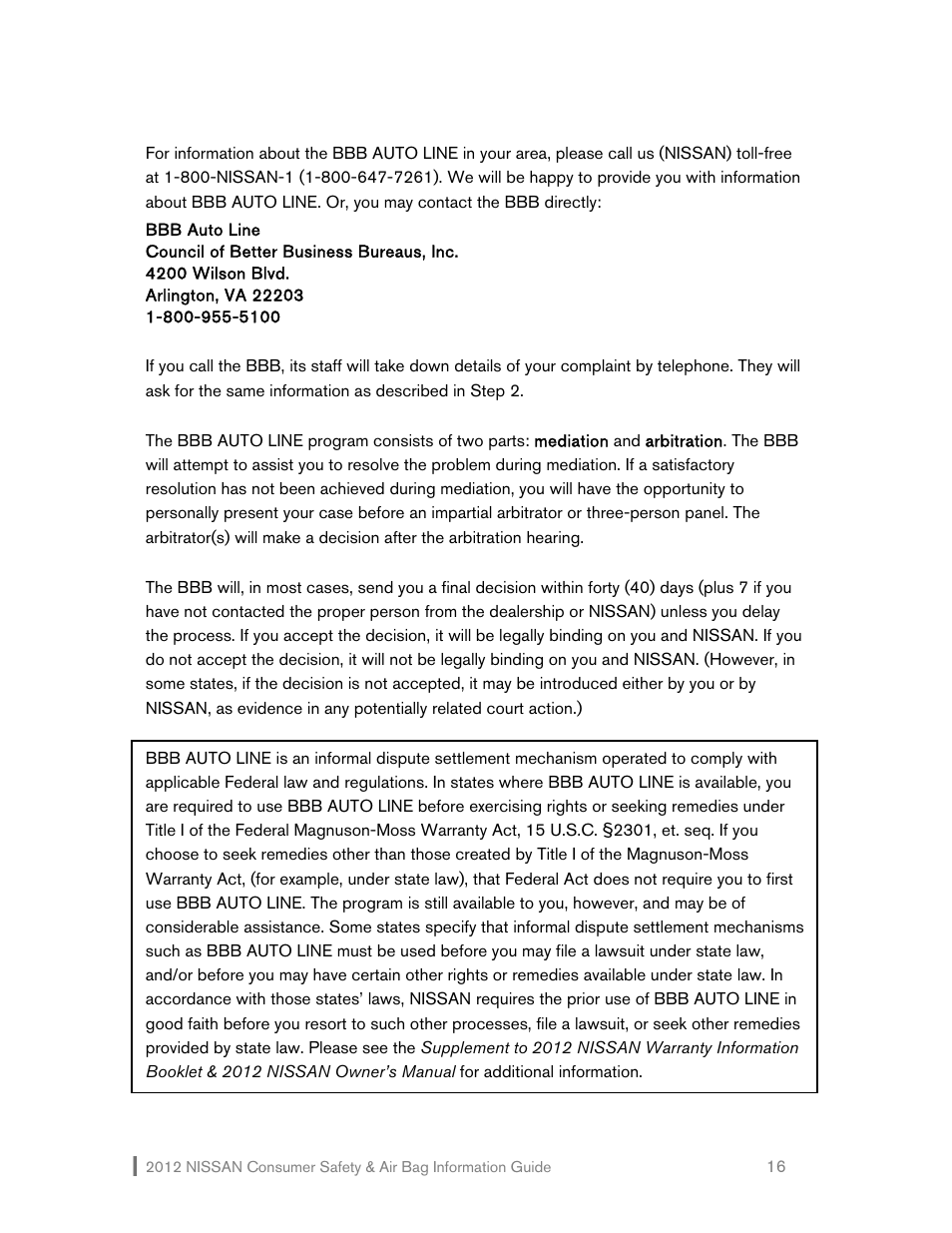 NISSAN 2012 Versa Hatchback - Consumer Safety & Air Bag Information Guide User Manual | Page 17 / 19