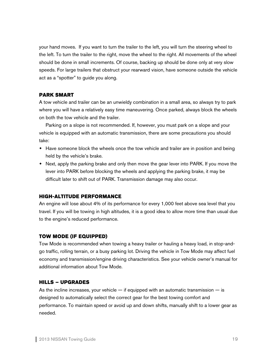 NISSAN 2013 Pathfinder - Towing Guide User Manual | Page 20 / 27