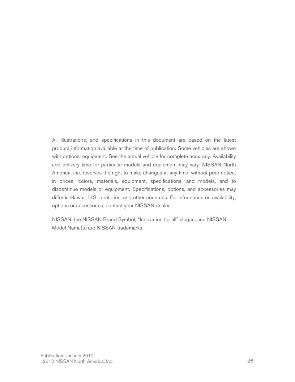 NISSAN 2013 Pathfinder - Towing Guide User Manual | Page 27 / 27
