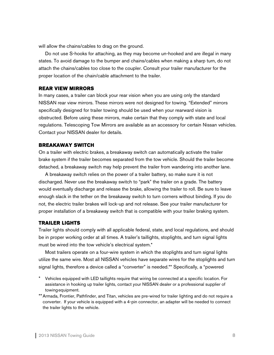 NISSAN 2013 Pathfinder - Towing Guide User Manual | Page 9 / 27