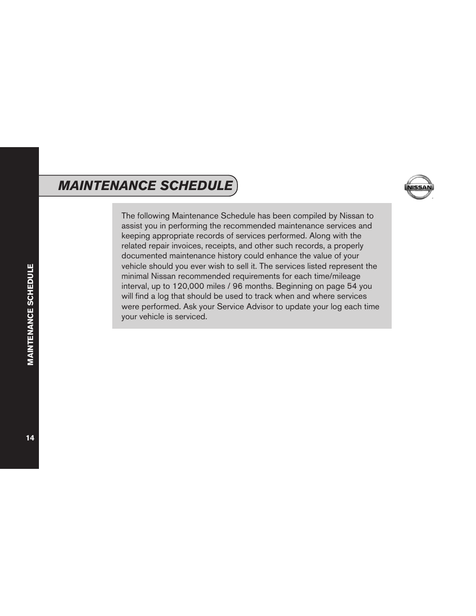 Maintenance schedule | NISSAN 2013 Pathfinder - Service & Maintenance Guide User Manual | Page 16 / 61