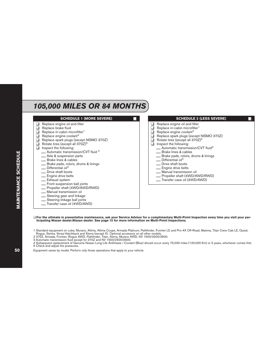 NISSAN 2013 Pathfinder - Service & Maintenance Guide User Manual | Page 52 / 61