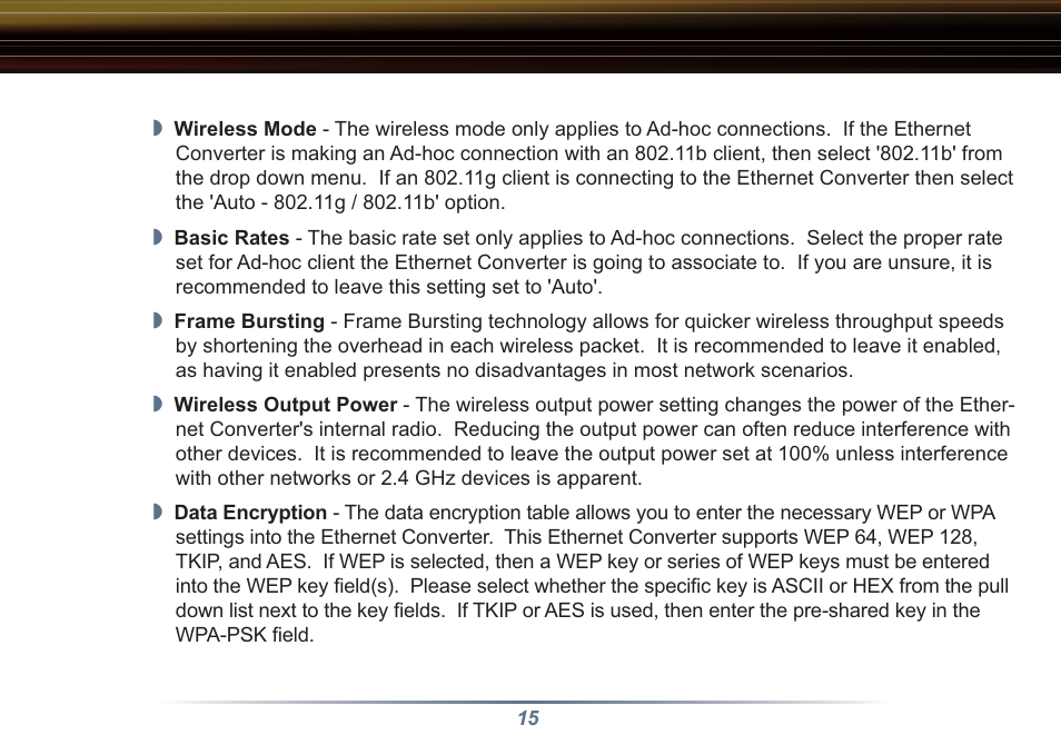 Buffalo Technology Buffalo AirStation WLI3-TX1-G54 User Manual | Page 15 / 25