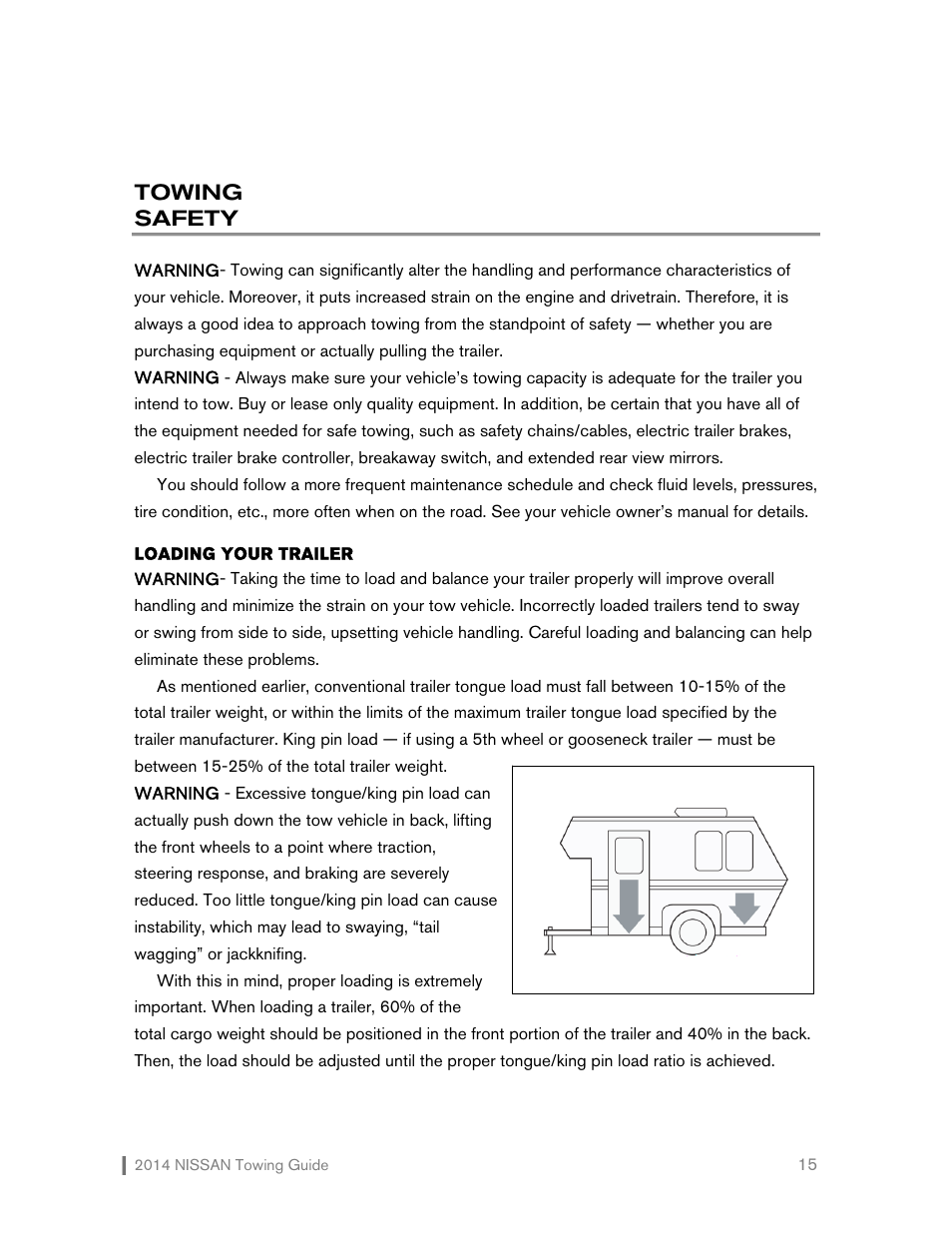Towing safety | NISSAN 2014 Versa Note - Towing Guide User Manual | Page 16 / 27