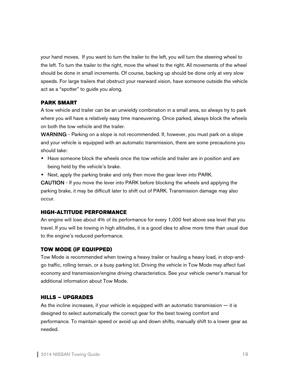 NISSAN 2014 Versa Note - Towing Guide User Manual | Page 20 / 27