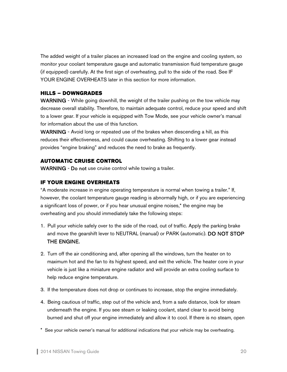 NISSAN 2014 Versa Note - Towing Guide User Manual | Page 21 / 27