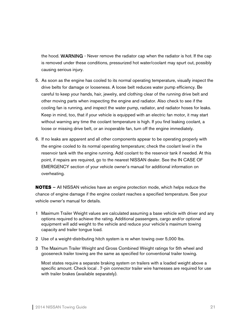 NISSAN 2014 Versa Note - Towing Guide User Manual | Page 22 / 27