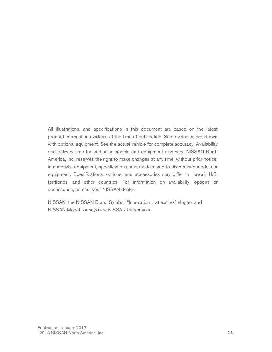 NISSAN 2014 Versa Note - Towing Guide User Manual | Page 27 / 27