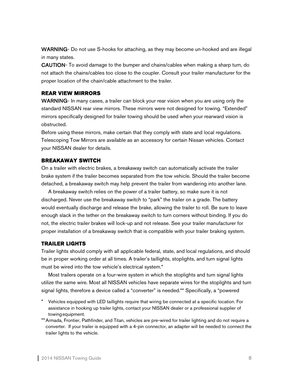 NISSAN 2014 Versa Note - Towing Guide User Manual | Page 9 / 27