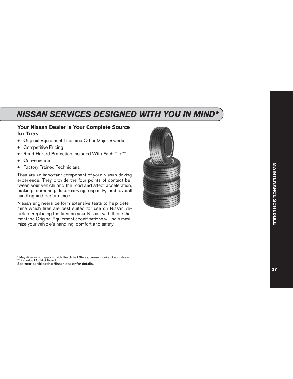 Nissan services designed with you in mind | NISSAN 2014 Versa Note - Service & Maintenance Guide User Manual | Page 29 / 69