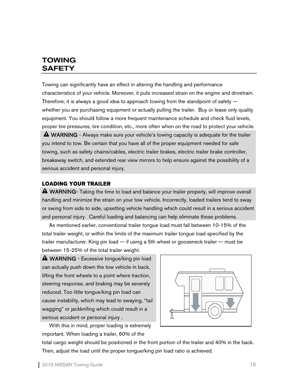 Towing safety | NISSAN 2015 Versa Note - Towing Guide User Manual | Page 16 / 27