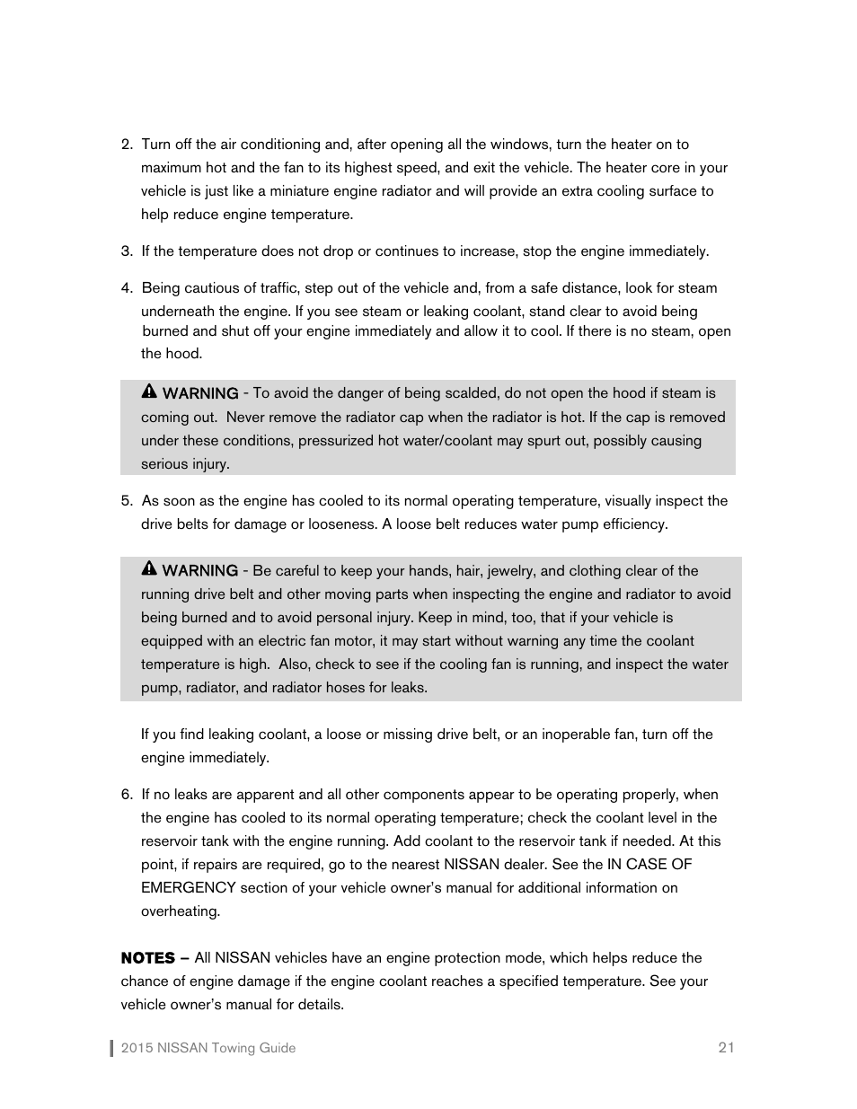 NISSAN 2015 Versa Note - Towing Guide User Manual | Page 22 / 27