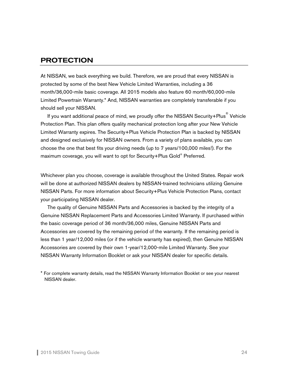 Protection | NISSAN 2015 Versa Note - Towing Guide User Manual | Page 25 / 27