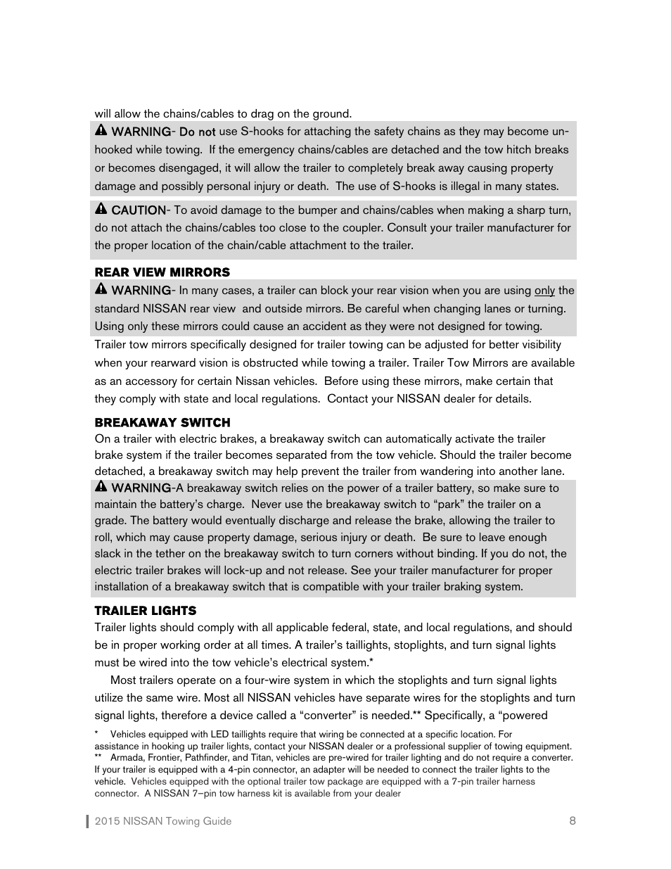 NISSAN 2015 Versa Note - Towing Guide User Manual | Page 9 / 27