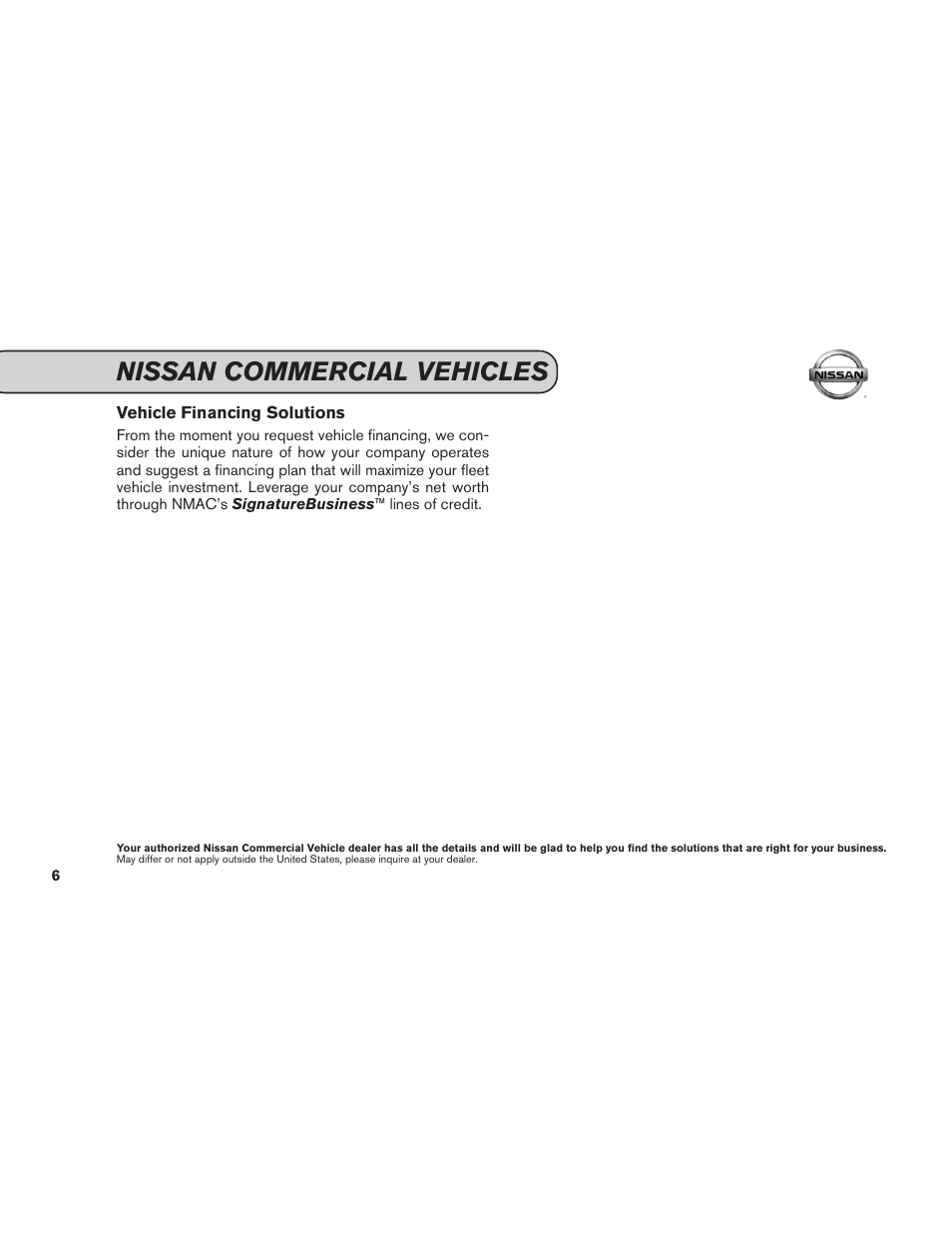 Nissan commercial vehicles | NISSAN 2015 Versa Note - Service & Maintenance Guide User Manual | Page 8 / 70