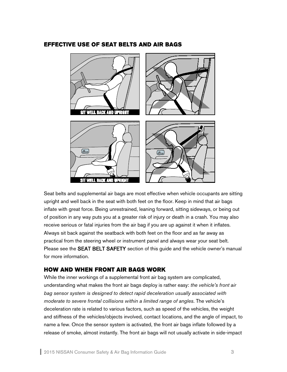 NISSAN 2015 Versa Note - Consumer Safety & Air Bag Information Guide User Manual | Page 4 / 19