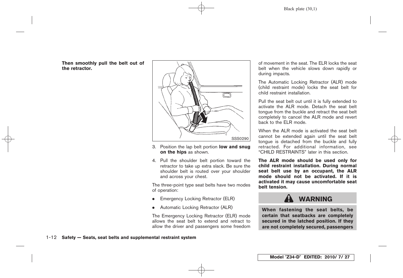 Warning | NISSAN 2011 370Z Roadster - Owner's Manual User Manual | Page 34 / 419