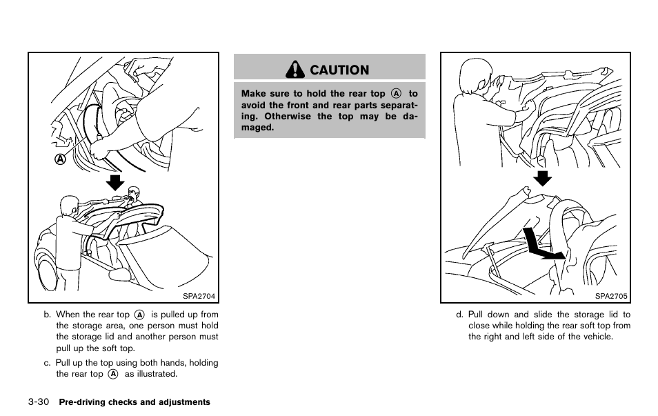 Caution | NISSAN 2012 370Z Roadster - Owner's Manual User Manual | Page 146 / 427