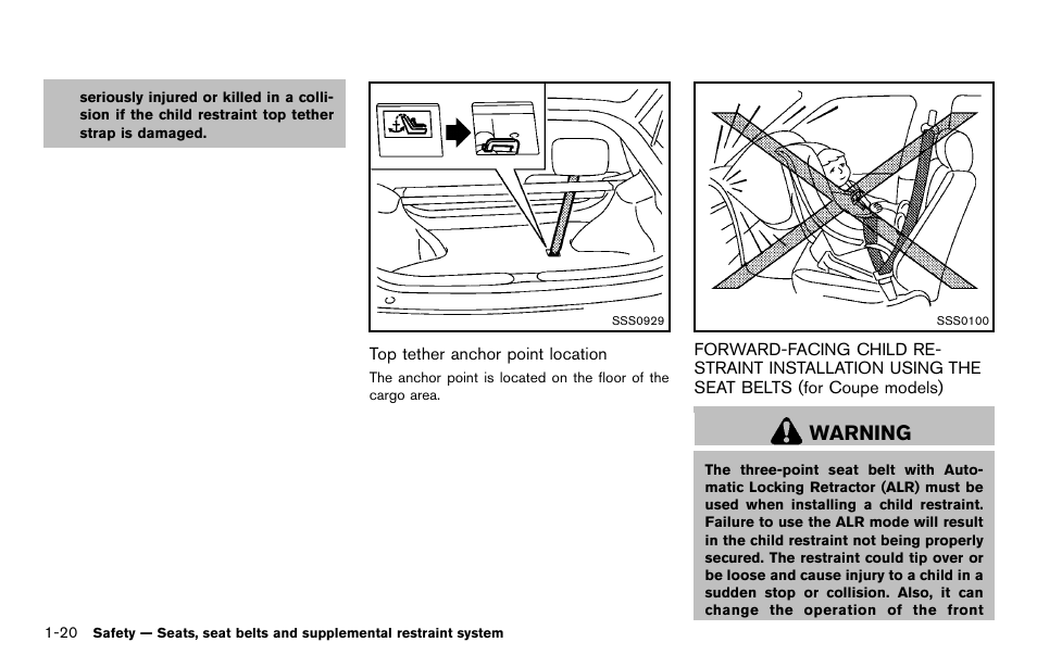 Warning | NISSAN 2012 370Z Roadster - Owner's Manual User Manual | Page 42 / 427