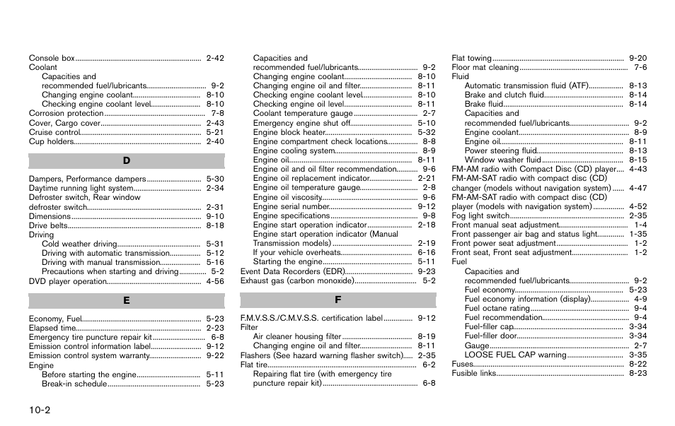 NISSAN 2012 370Z Roadster - Owner's Manual User Manual | Page 420 / 427