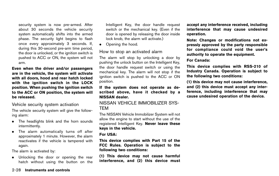 Nissan vehicle immobilizer system -28 | NISSAN 2012 370Z Roadster - Owner's Manual User Manual | Page 92 / 427