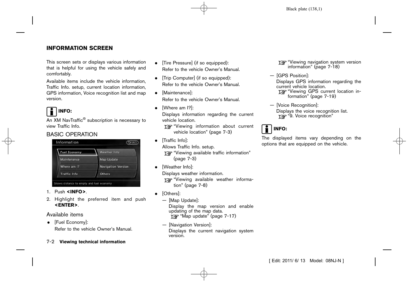 Information screen -2, Basic operation -2 | NISSAN 2012 Quest - Navigation System Owner's Manual User Manual | Page 137 / 242