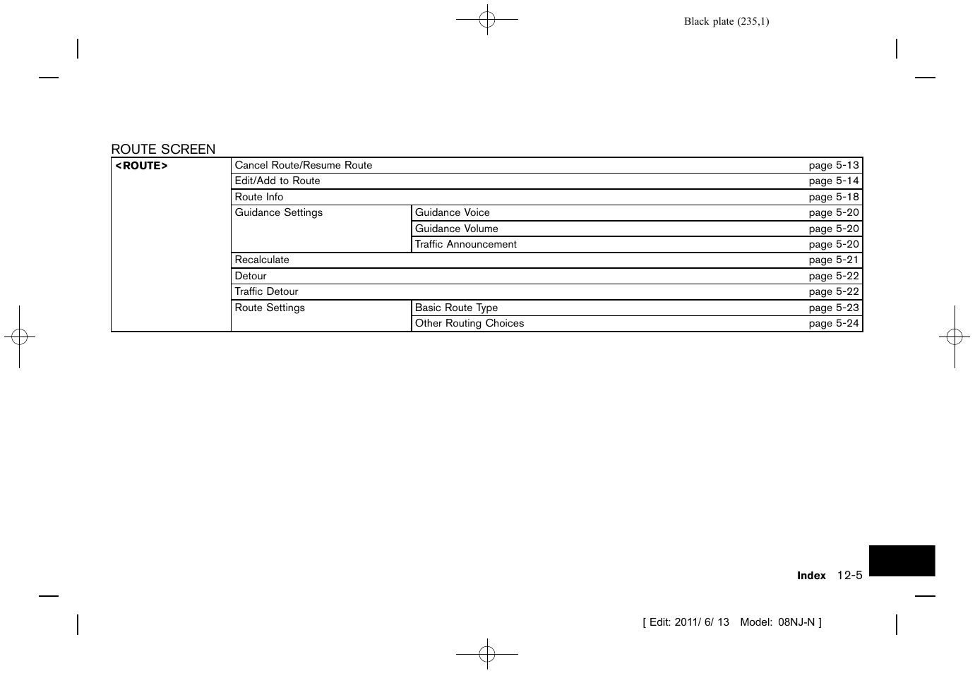 NISSAN 2012 Quest - Navigation System Owner's Manual User Manual | Page 234 / 242