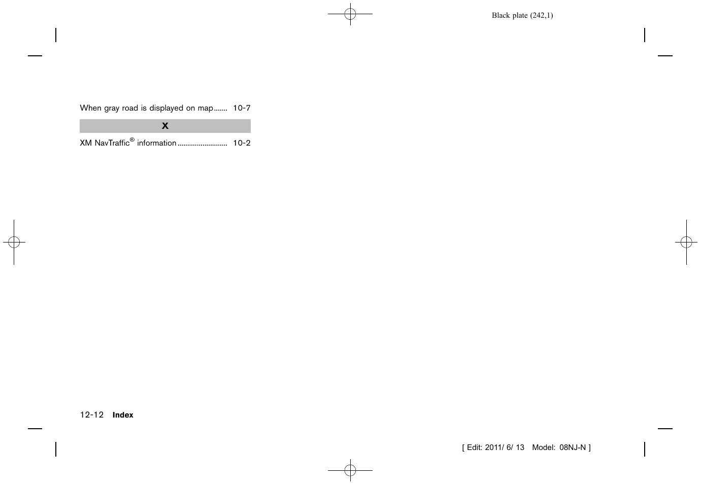 NISSAN 2012 Quest - Navigation System Owner's Manual User Manual | Page 241 / 242