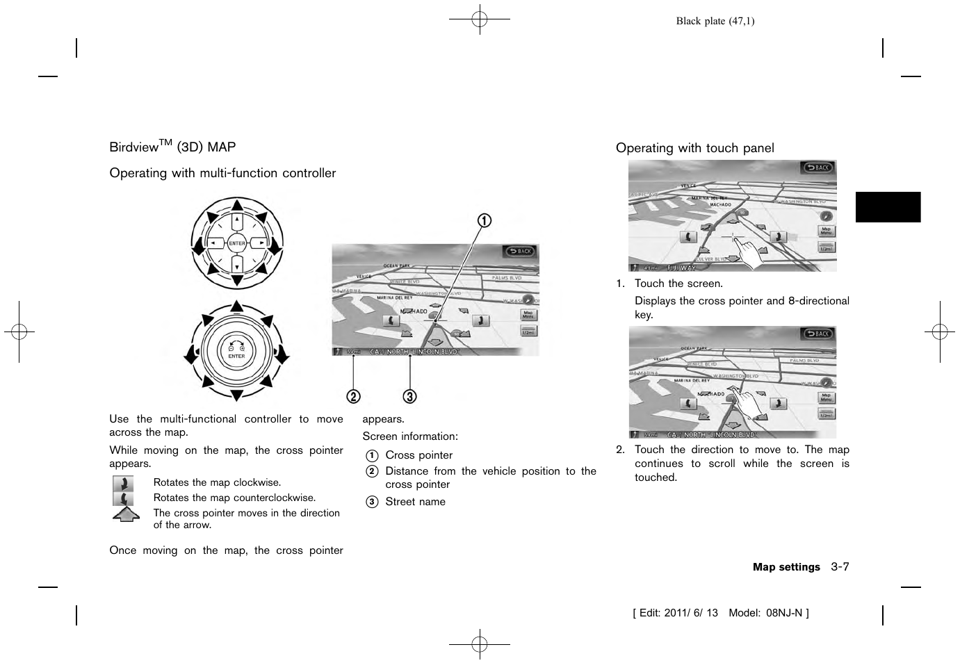 Birdview, 3d) map -7 | NISSAN 2012 Quest - Navigation System Owner's Manual User Manual | Page 46 / 242