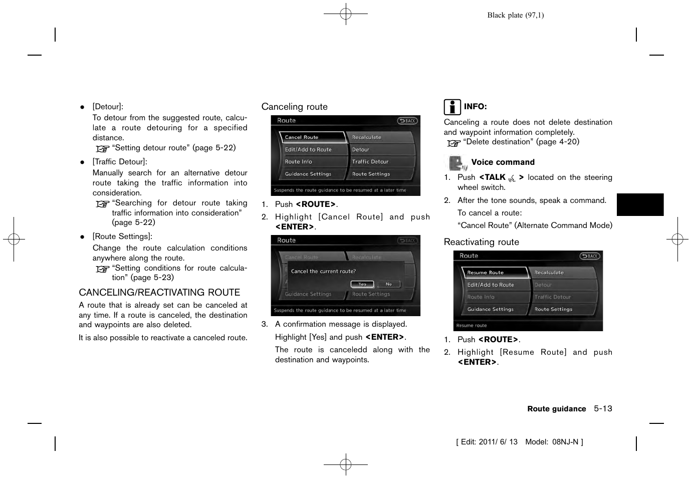 NISSAN 2012 Quest - Navigation System Owner's Manual User Manual | Page 96 / 242